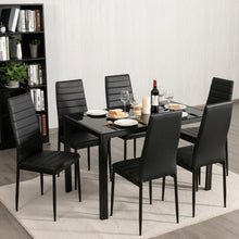 Load image into Gallery viewer, Modern Stylish 6-Piece Black High Back Dining Chairs
