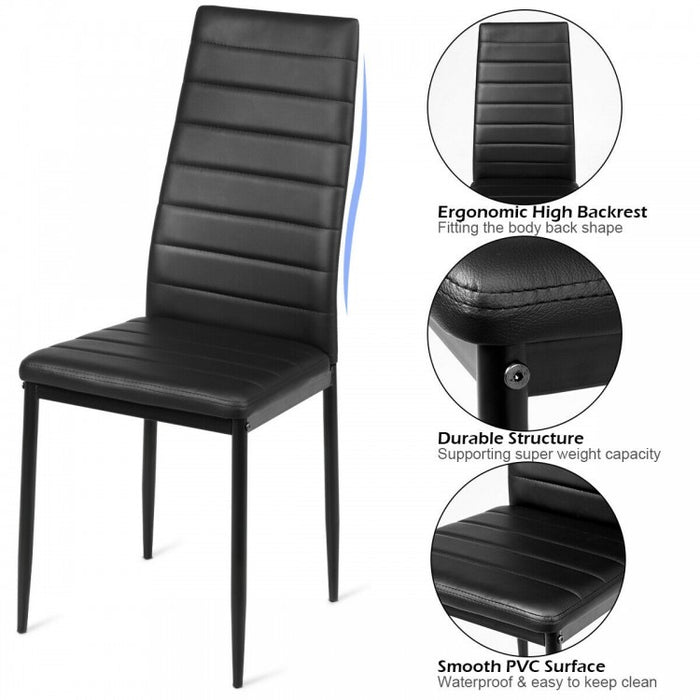 Modern Stylish 6-Piece Black High Back Dining Chairs