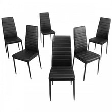 Load image into Gallery viewer, Modern Stylish 6-Piece Black High Back Dining Chairs
