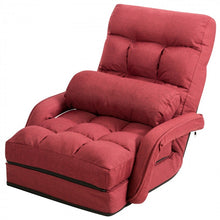 Load image into Gallery viewer, 6-Position Adjustable Backrest Folding Floor Chair Lounge Sofa
