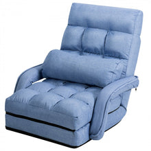Load image into Gallery viewer, 6-Position Adjustable Backrest Folding Floor Chair Lounge Sofa
