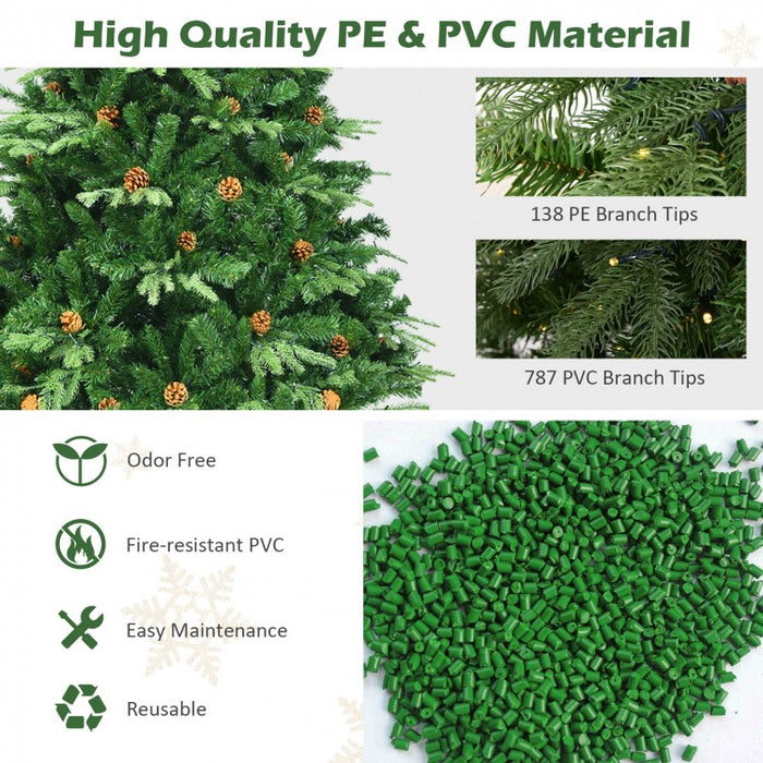 Artificial Christmas Tree with Pinecones and LED Lights - Suitable for Christmas Decorations