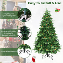 Charger l&#39;image dans la galerie, Artificial Christmas Tree with Pinecones and LED Lights - Suitable for Christmas Decorations
