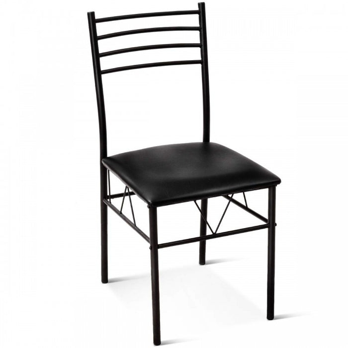 Modern Small Dining Room Set - 5-Piece Set with Tempered Glass Table and 4 Padded Chairs - Suitable for Kitchen and Restaurant