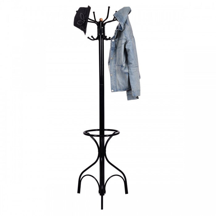 Black Vintage Metal Coat Rack - Freestanding Design, Ideal for Bedroom and Closet