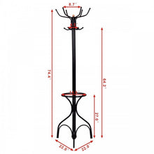 Load image into Gallery viewer, Black Vintage Metal Coat Rack - Freestanding Design, Ideal for Bedroom and Closet
