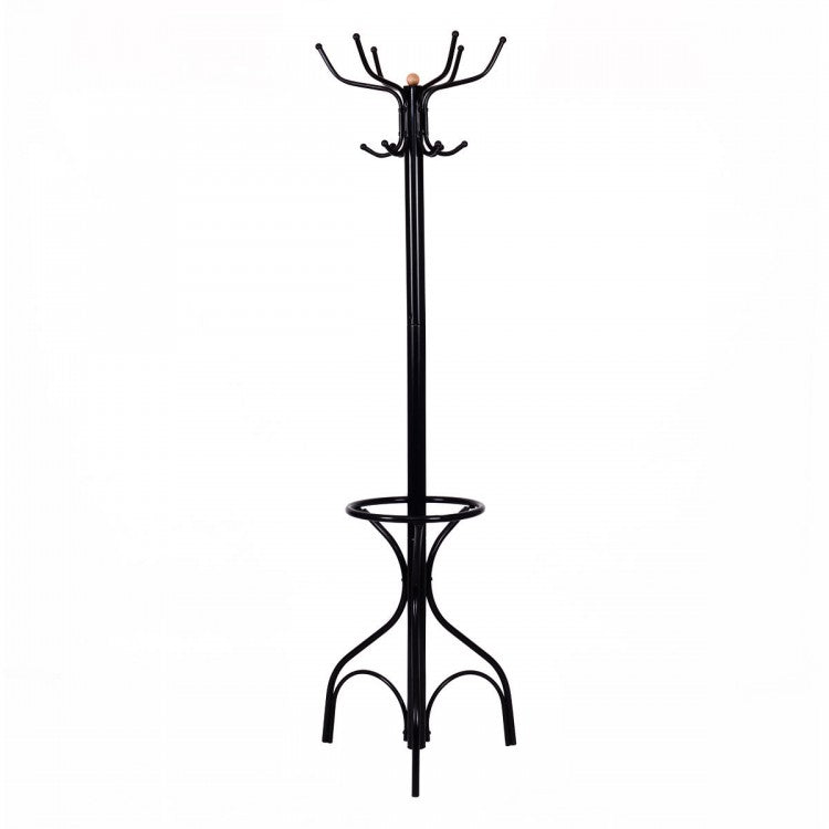 Black Vintage Metal Coat Rack - Freestanding Design, Ideal for Bedroom and Closet