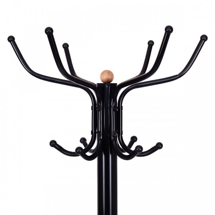 Black Vintage Metal Coat Rack - Freestanding Design, Ideal for Bedroom and Closet