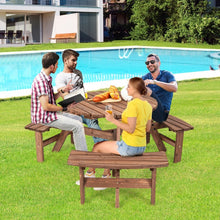 Charger l&#39;image dans la galerie, Outdoor Dining Table and Bench Set with Umbrella Stand - Ideal for Backyard, Garden, and Picnic Gatherings
