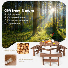 Charger l&#39;image dans la galerie, Outdoor Dining Table and Bench Set with Umbrella Stand - Ideal for Backyard, Garden, and Picnic Gatherings
