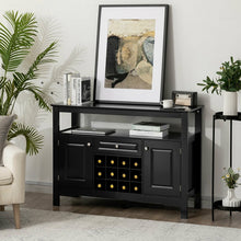 Load image into Gallery viewer, Costway Modern Bar Wine Cabinet Storage Unit with Drawers and Cabinet Doors - Suitable for Restaurant and Bar

