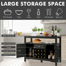Load image into Gallery viewer, Costway Modern Bar Wine Cabinet Storage Unit with Drawers and Cabinet Doors - Suitable for Restaurant and Bar
