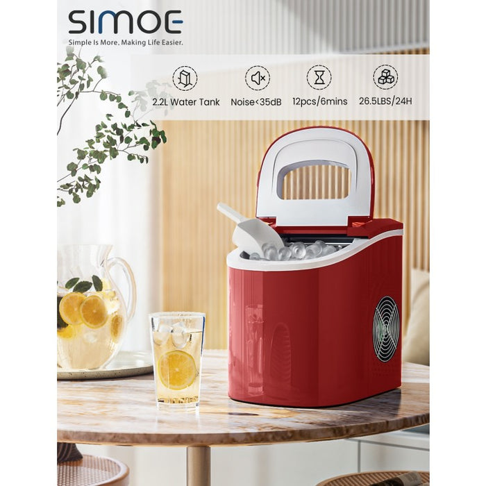 Mini Portable Ice Maker with 2.2L Water Tank and Included Scoop