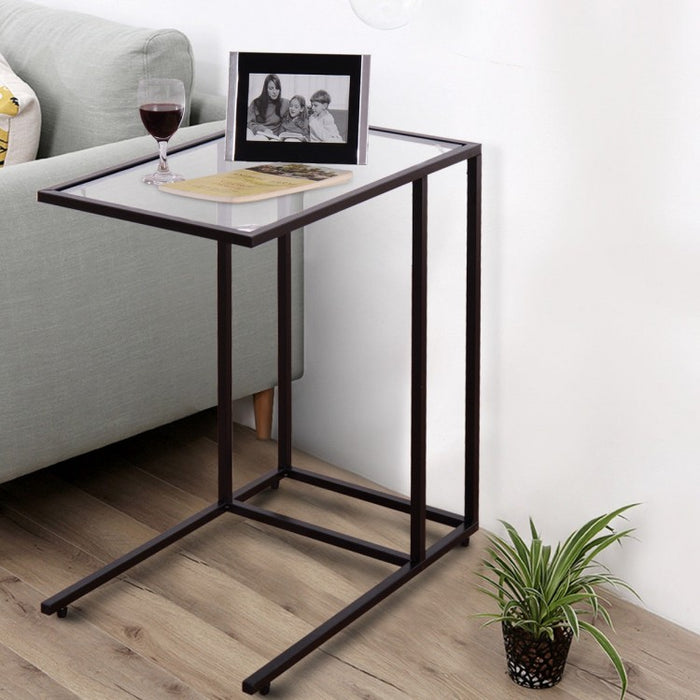 Glass Top Coffee Sofa Side Table - Living Room Furniture