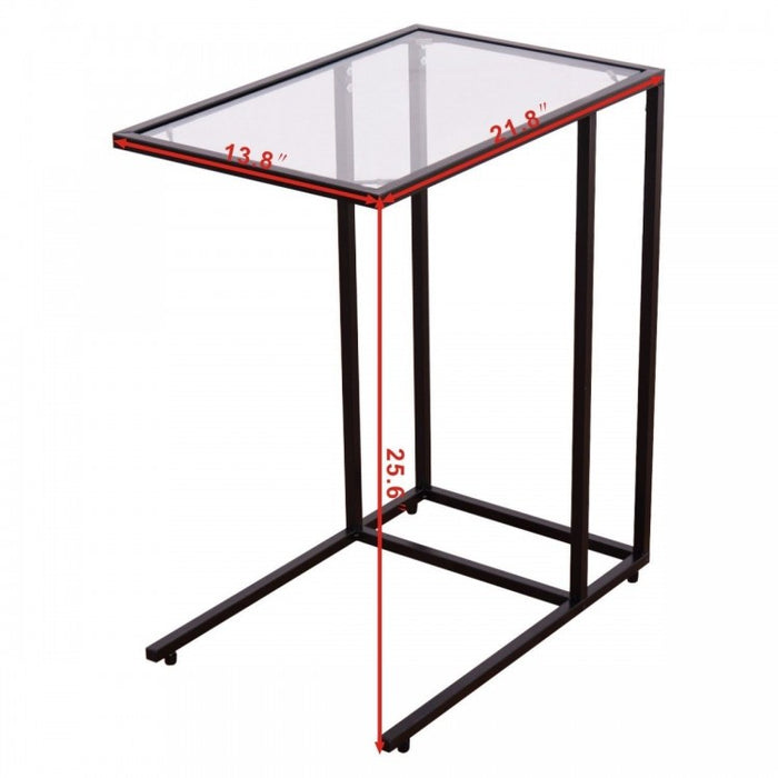 Glass Top Coffee Sofa Side Table - Living Room Furniture