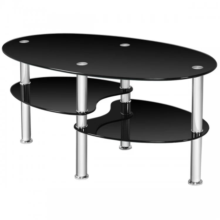 Modern Oval Coffee Table - Side Table Suitable for Living Room and Conference Room