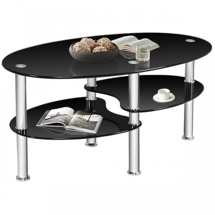 Modern Oval Coffee Table - Side Table Suitable for Living Room and Conference Room