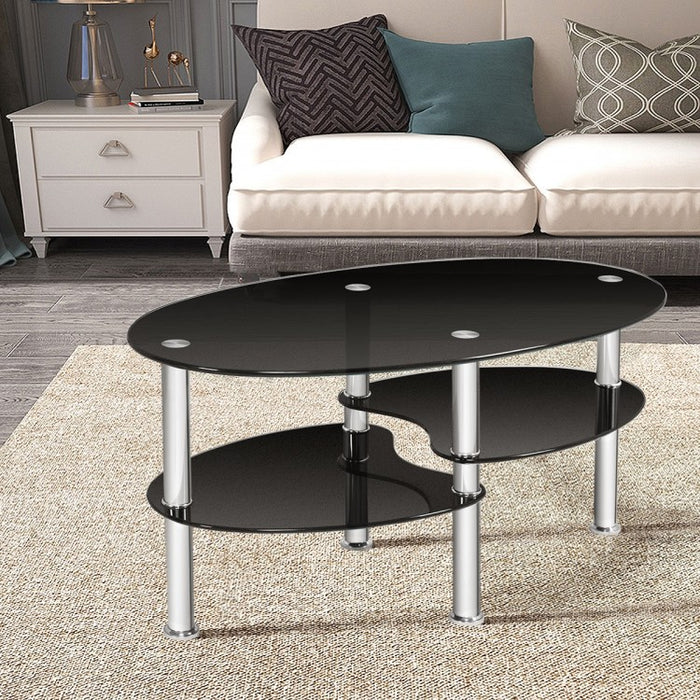 Modern Oval Coffee Table - Side Table Suitable for Living Room and Conference Room