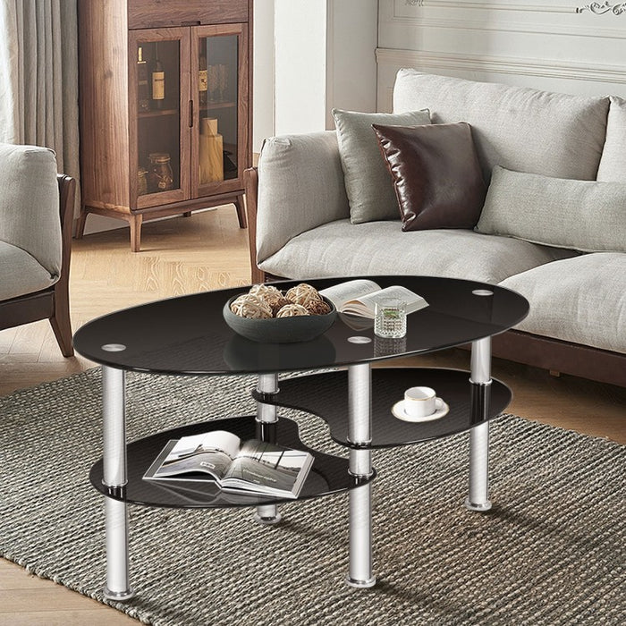 Modern Oval Coffee Table - Side Table Suitable for Living Room and Conference Room
