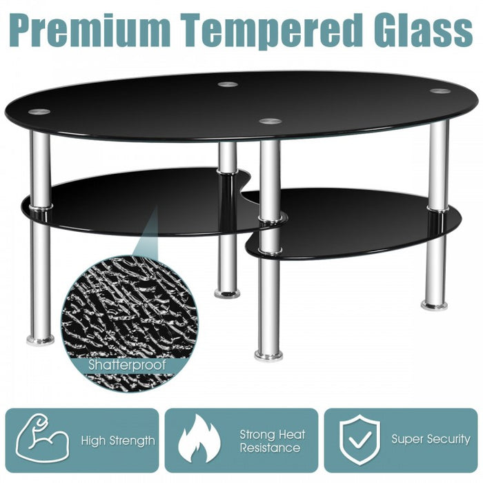 Modern Oval Coffee Table - Side Table Suitable for Living Room and Conference Room