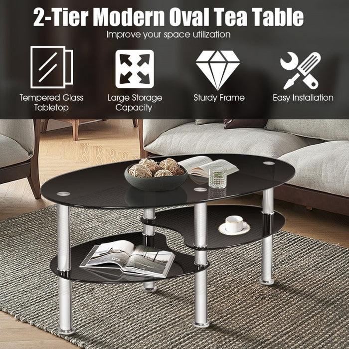 Modern Oval Coffee Table - Side Table Suitable for Living Room and Conference Room