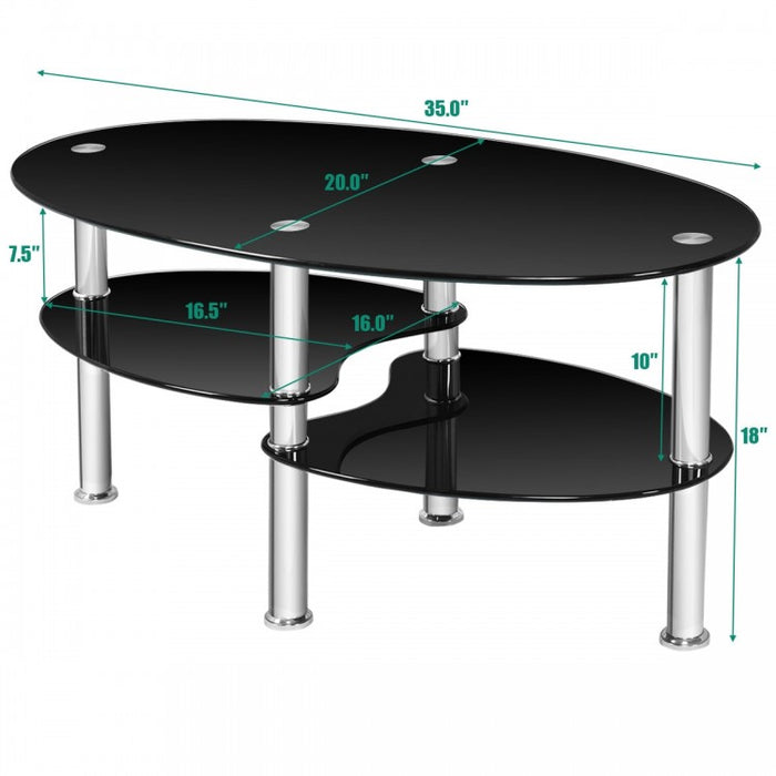 Modern Oval Coffee Table - Side Table Suitable for Living Room and Conference Room