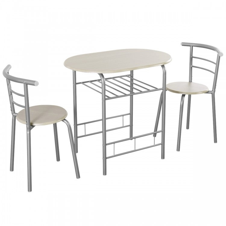 Dining Room Tables for Small Spaces - 3-Piece Set with 2 Chairs - Suitable for Kitchen and Restaurant