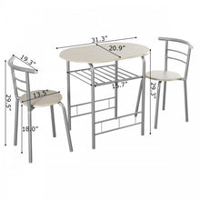 Charger l&#39;image dans la galerie, Dining Room Tables for Small Spaces - 3-Piece Set with 2 Chairs - Suitable for Kitchen and Restaurant
