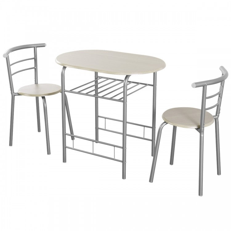 Dining Room Tables for Small Spaces - 3-Piece Set with 2 Chairs - Suitable for Kitchen and Restaurant