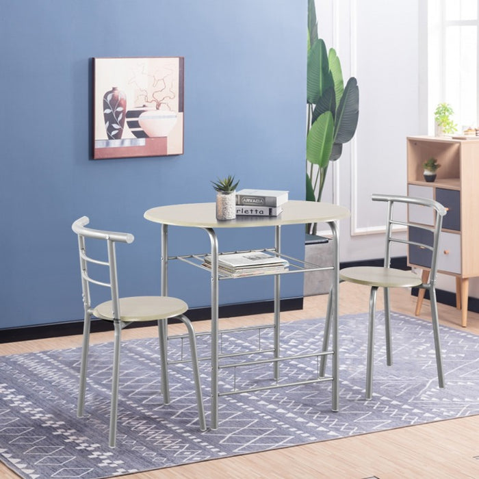 Dining Room Tables for Small Spaces - 3-Piece Set with 2 Chairs - Suitable for Kitchen and Restaurant