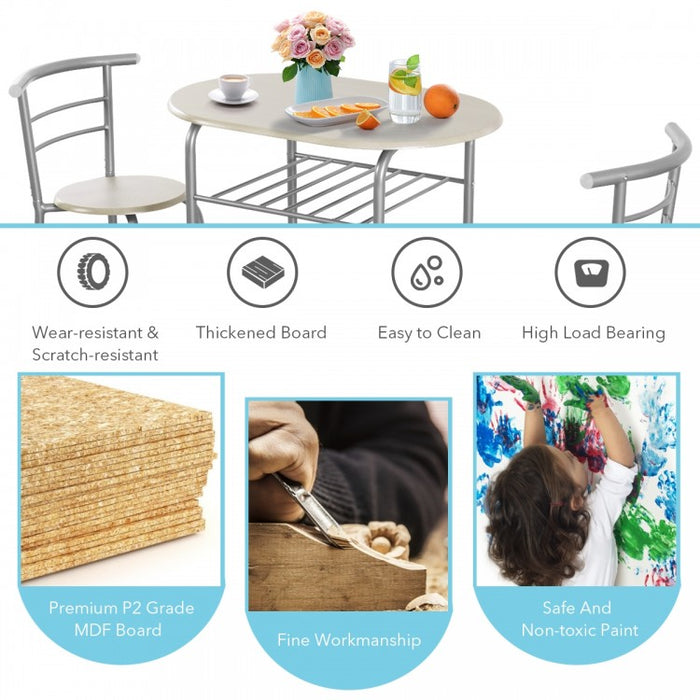 Dining Room Tables for Small Spaces - 3-Piece Set with 2 Chairs - Suitable for Kitchen and Restaurant