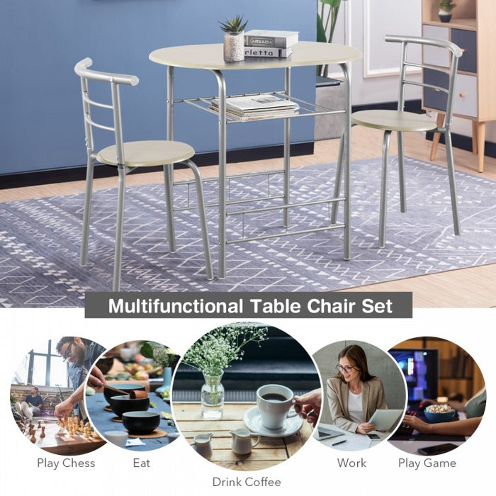Dining Room Tables for Small Spaces - 3-Piece Set with 2 Chairs - Suitable for Kitchen and Restaurant