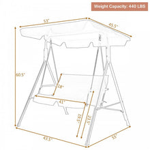 Load image into Gallery viewer, 2-Person Outdoor Garden Backyard Swing Chair with Adjustable Canopy
