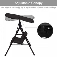 Load image into Gallery viewer, 2-Person Outdoor Garden Backyard Swing Chair with Adjustable Canopy
