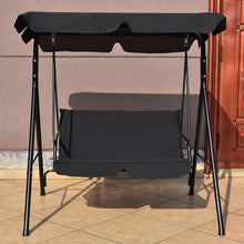 Load image into Gallery viewer, 2-Person Outdoor Garden Backyard Swing Chair with Adjustable Canopy
