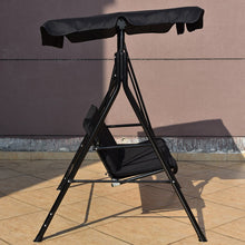 Load image into Gallery viewer, 2-Person Outdoor Garden Backyard Swing Chair with Adjustable Canopy
