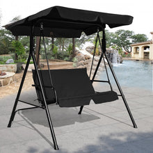 Load image into Gallery viewer, 2-Person Outdoor Garden Backyard Swing Chair with Adjustable Canopy
