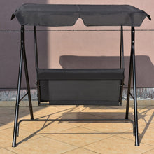 Load image into Gallery viewer, 2-Person Outdoor Garden Backyard Swing Chair with Adjustable Canopy
