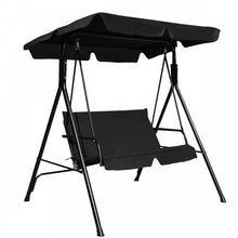 Load image into Gallery viewer, 2-Person Outdoor Garden Backyard Swing Chair with Adjustable Canopy
