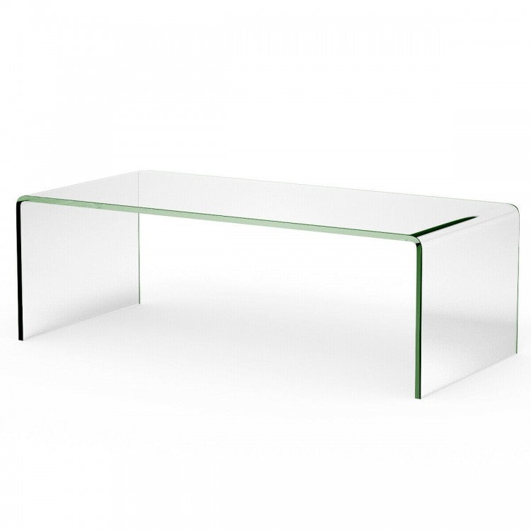 Modern Minimalist Tempered Glass Round Corner Coffee Table for Living Room