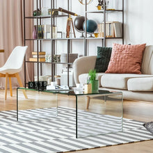 Load image into Gallery viewer, Modern Minimalist Tempered Glass Round Corner Coffee Table for Living Room
