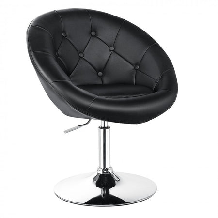 Costway Black Leather Swivel Chair - Adjustable Height, Suitable for Restaurant, Bar, and Cafe