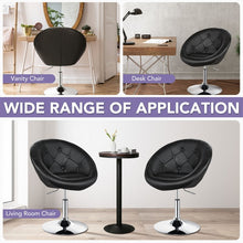 Load image into Gallery viewer, Costway Black Leather Swivel Chair - Adjustable Height, Suitable for Restaurant, Bar, and Cafe
