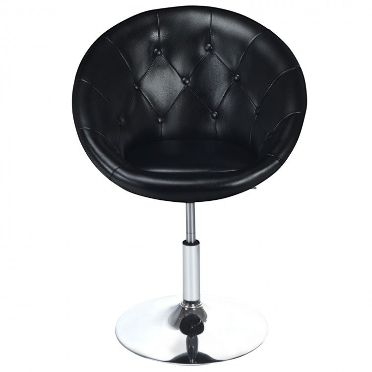 Costway Black Leather Swivel Chair - Adjustable Height, Suitable for Restaurant, Bar, and Cafe