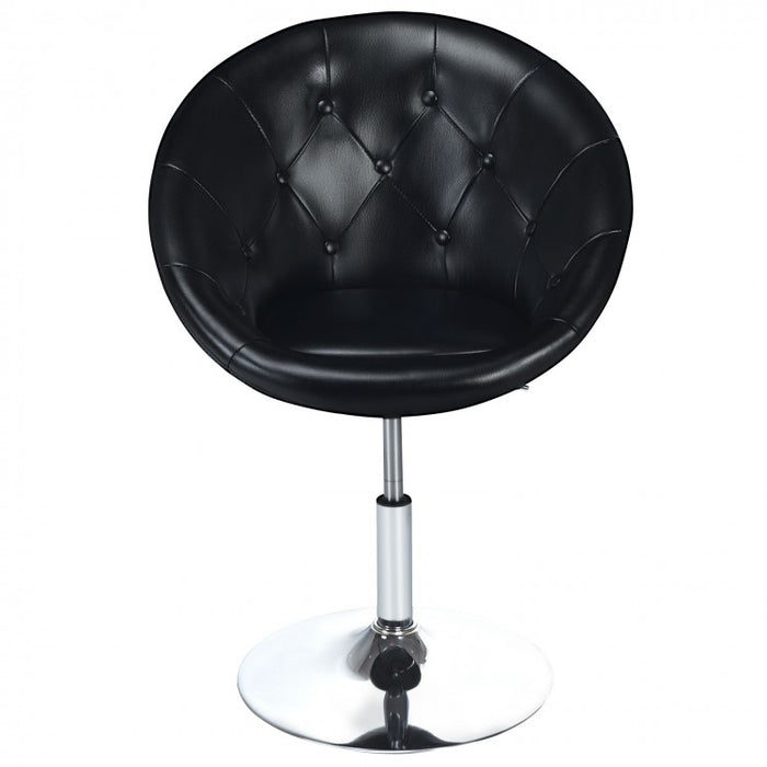 Costway Black Leather Swivel Chair - Adjustable Height, Suitable for Restaurant, Bar, and Cafe