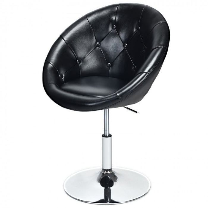 Costway Black Leather Swivel Chair - Adjustable Height, Suitable for Restaurant, Bar, and Cafe