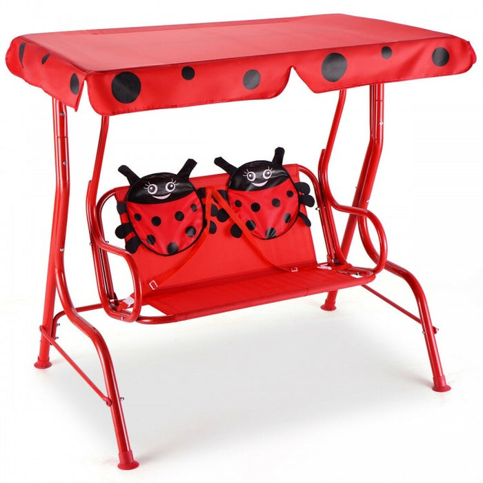 Costway Outdoor Swing Chair for Children with Canopy - Suitable for Porch, Patio, and Garden