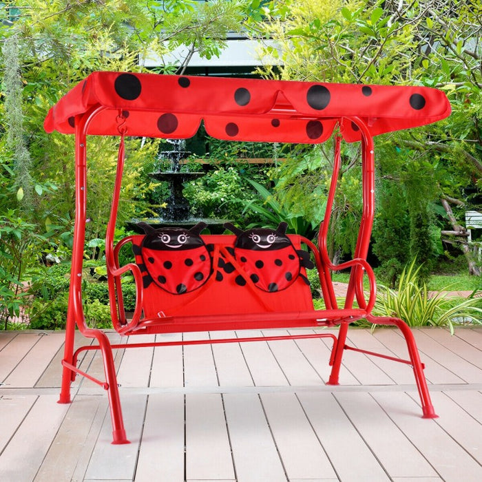 Costway Outdoor Swing Chair for Children with Canopy - Suitable for Porch, Patio, and Garden