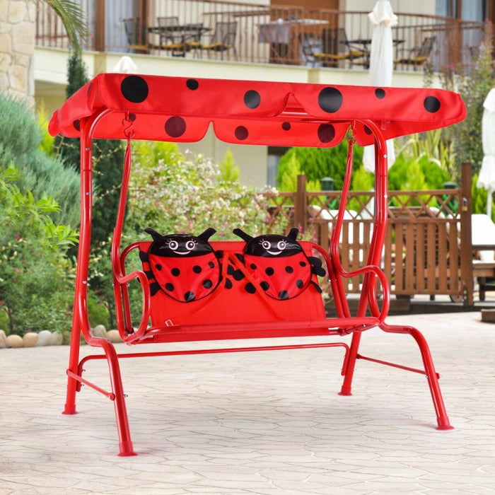 Costway Outdoor Swing Chair for Children with Canopy - Suitable for Porch, Patio, and Garden