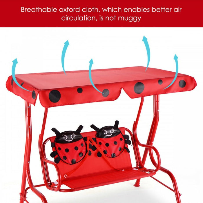Costway Outdoor Swing Chair for Children with Canopy - Suitable for Porch, Patio, and Garden